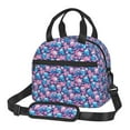 thumbnail image 1 of Naloa Blue Flower Skull Print Lunch Bag for Women & Men Insulated Lunch Box or Cooler Lunch Tote Bags for Work, Travel, Outdoor, 1 of 5
