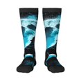 thumbnail image 1 of Naloa Blue Full Moon Wolf Thigh High Socks Extra Long Stretchy Sock Women Over Knee High Opaque Stocking Daily Wear, 1 of 6