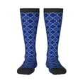 thumbnail image 1 of Naloa Blue Gold Grid Lantern Shapes Thigh High Socks Extra Long Stretchy Sock Women Over Knee High Opaque Stocking Daily Wear, 1 of 6