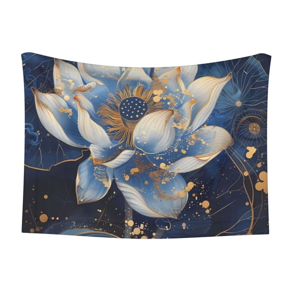 Naloa Blue Golden Dream Lotus Dog Blanket, 3 Sizes Cat Blanket for Indoor Cats Large Medium Small Dog Gifts-Large