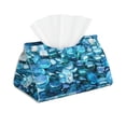 thumbnail image 1 of Naloa Blue Kyanite Print Leather Tissue Box Cover Rectangle | Long Tissue Box Cover | Tissue Box Holder | Tissue Holder for Bathroom, 1 of 9
