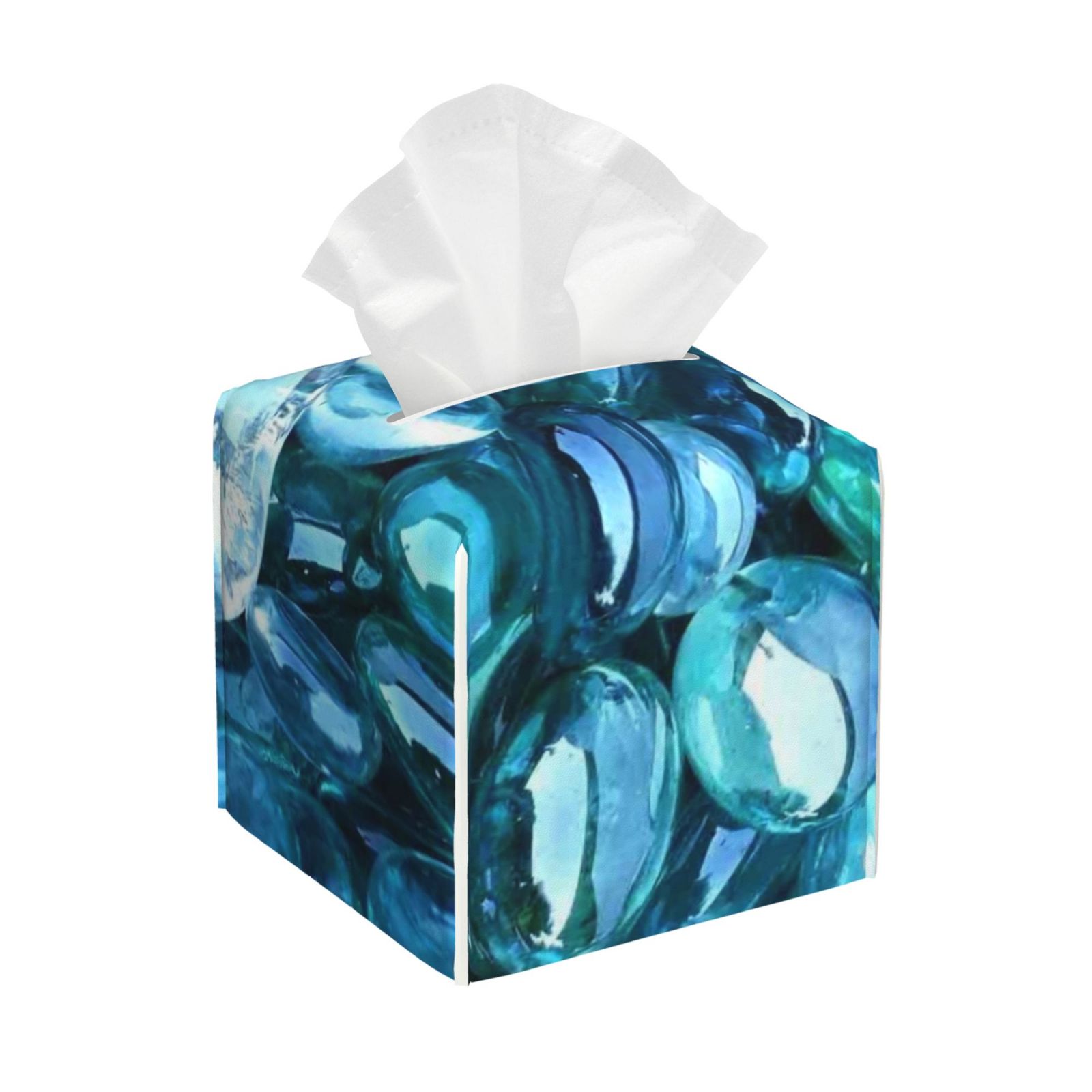 Naloa Blue Kyanite Tissue Box CoverLeather Tissue Holder Square Facial ...