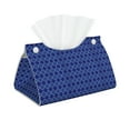 thumbnail image 1 of Naloa Blue Lantern Shapes Print Leather Tissue Box Cover Rectangle | Long Tissue Box Cover | Tissue Box Holder | Tissue Holder for Bathroom, 1 of 9