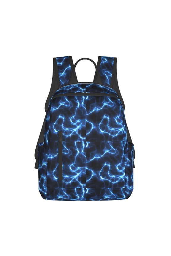 Blue Lightning Print Lightweight DayBackpack Suitable for school, work, shopping, travel, etc.