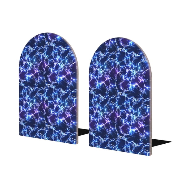 Naloa Blue Lightning1 2 Pcs Bookend Large Capacity Office Book Ends for Home Office Library School Study Decoration