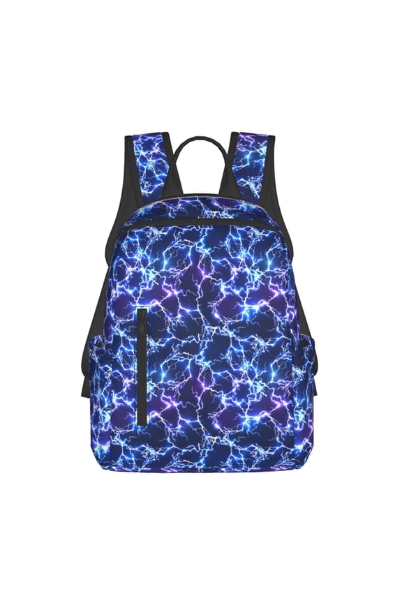 Blue Lightning1 Print Lightweight DayBackpack Suitable for school, work, shopping, travel, etc.