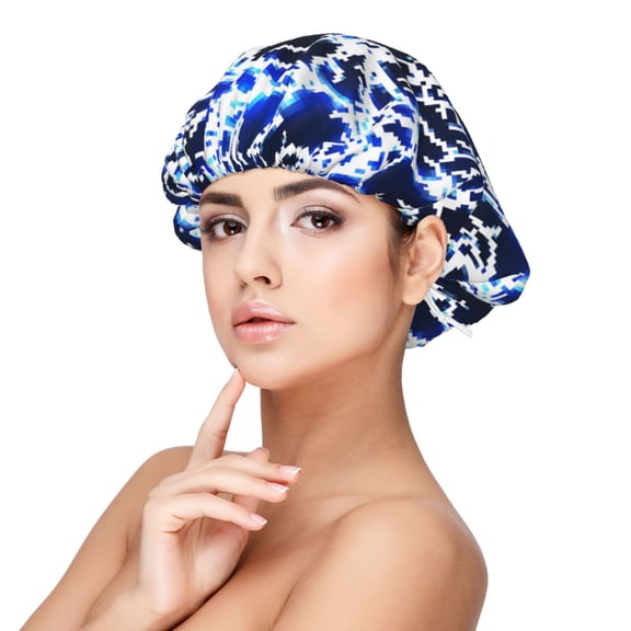 Naloa Blue Lightning2 Adjustable Hair Bonnet for Sleeping, Hair Wrap Sleep Cap Turban for Women Men, Curly Straight Hair Long Large Braid Unisex