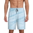 thumbnail image 1 of Naloa Blue Marble Men's Short Pajama Pants, Lounge Comfort Shorts with Elasticized Waistband and Side Pockets - Large, 1 of 9
