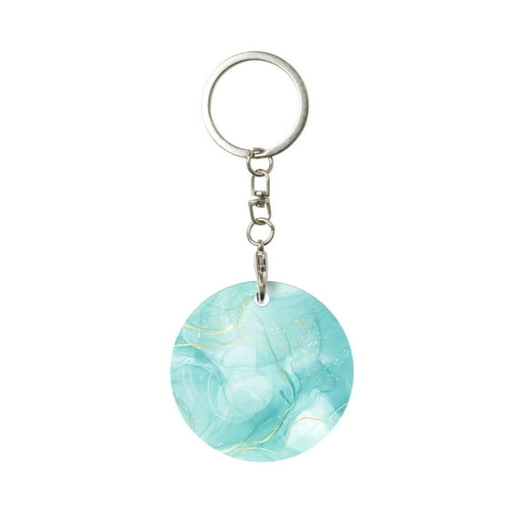 Naloa Blue Marble Print Round Keychain Keychain Key Ring, Key Tag, Key Chain Bulk for Gift Accessories (Round)