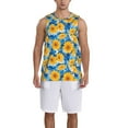 thumbnail image 1 of Naloa Blue Ocean Wave Sunflower Basketball Jersey Reversible Men's Mesh Athletic Sports Shirts Training Practice S-4XLLarge, 1 of 6
