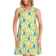 thumbnail image 1 of Naloa Blue Rabbit Print Women's Summer Spring Casual Beach Sundress,Vacation Sleeveless Tank Crewneck Loose Dresses, 1 of 7