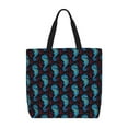 thumbnail image 1 of Naloa Blue Seahorse Tote Bag for Women, Foldable Tote Bag With Zipper, Large Shoulder Bag, Top Handle Handbag for Travel, Work, Shopping, 1 of 1