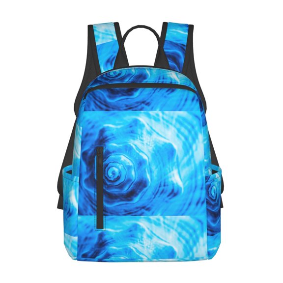Naloa Blue Shell Print Lightweight DayBackpack Suitable for school, work, shopping, travel, etc.