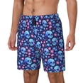 thumbnail image 1 of Naloa Blue Skull Flower Print Men Swim Trunks with Compression Liner ,Board Shorts,Men's Swim Shorts with Drawstring and Elastic Waistband-XX-Large, 1 of 6
