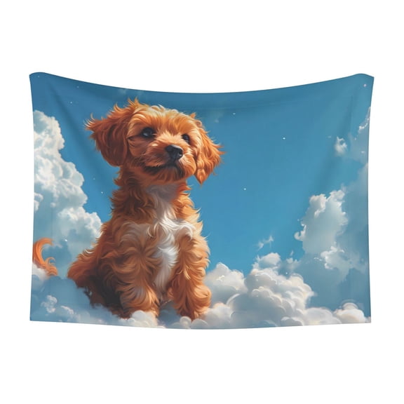 Naloa Blue Sky Cloud Puppy Dog Blanket, 3 Sizes Cat Blanket for Indoor Cats Large Medium Small Dog Gifts-Small