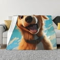 thumbnail image 1 of Naloa Blue Sky Cute Dog Flannel Blankets - Thick and Warm Blanket for Winter, Soft Fuzzy Plush King Blanket for All Seasons80"x60", 1 of 6
