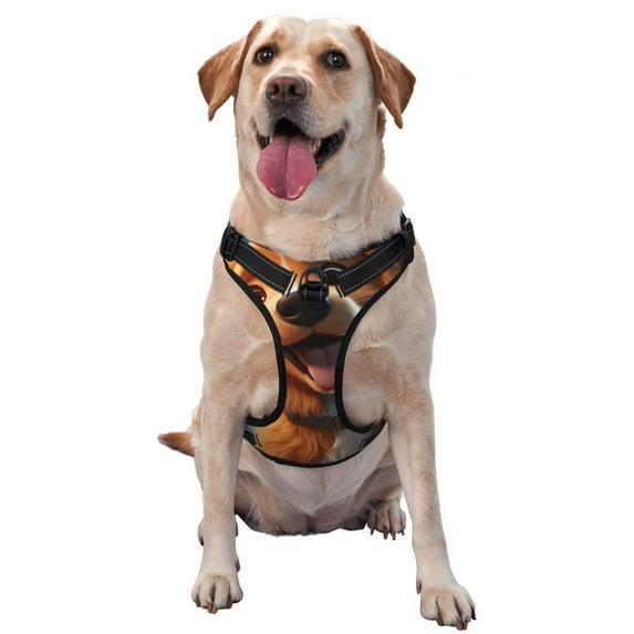Naloa Blue Sky Cute Dog Pet Harness Vest with Traction Rope, Adjustable No-Choke Dog Vest for Outdoor, Walking - Large