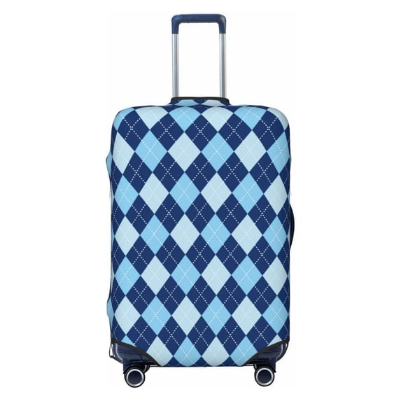 Naloa Blue Squares Elastic Suitcase Protector, Travel Suitcase Protector Cover Fits 18-32in Suitcase - Small