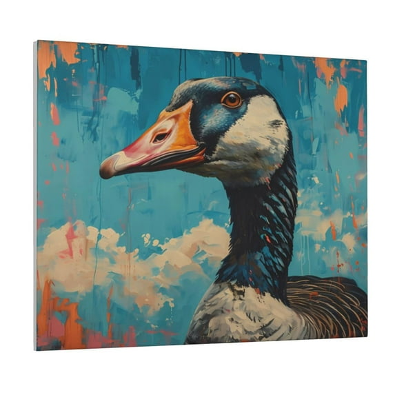 Naloa Blue Watercolor Duck Print Canvas Bathroom Wall Art,Bathroom Wall Art Decoration, Canvas Poster Prints,Decorative Paintings for Living Room, Bathroom, Kids Room