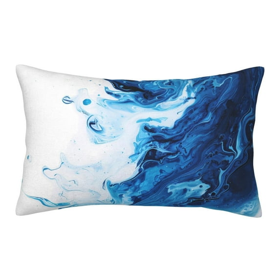 Naloa Blue White Fluid Art Pillowcase, Throw Pillowcase, Wrinkle-Free, Stain-Resistant with Hidden Zipper for Bedroom Sofa-20"x30"