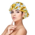 thumbnail image 1 of Naloa Blue White Plaid Sunflower Adjustable Hair Bonnet for Sleeping, Hair Wrap Sleep Cap Turban for Women Men, Curly Straight Hair Long Large Braid Unisex, 1 of 6