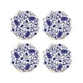 thumbnail image 1 of Naloa Blue And White Porcelain Pattern Leather Coasters for Drinks, Durable Drink Coasters 4 Set for Tabletop Protection, Luxurious Home Décor and Housewarming Gift ( {designName})Octagon, 1 of 6