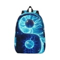 thumbnail image 1 of Naloa Blue Yin And Yang Canvas Backpack for Men Women Rucksack Casual Travel Daypack College Tote Satchel Bookbag for Teens-Small, 1 of 7