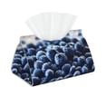 thumbnail image 1 of Naloa Blueberry Print Leather Tissue Box Cover Rectangle | Long Tissue Box Cover | Tissue Box Holder | Tissue Holder for Bathroom, 1 of 9