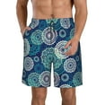 thumbnail image 1 of Naloa Bohemian Mandala Men's Beach Shorts, Surfing shorts, Swim trunks, Quick Dry Swim Trunks for Surfing Beach Fun - 3X-Large, 1 of 9