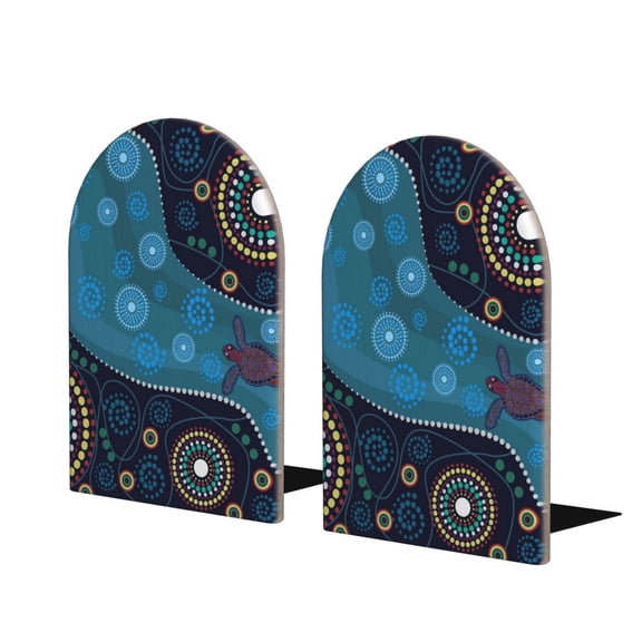 Naloa Bohemian Turtle 2 Pcs Bookend Large Capacity Office Book Ends for Home Office Library School Study Decoration