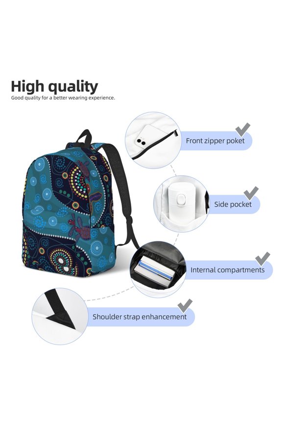 Bohemian Turtle Print Durable Canvas College Rucksack,Laptop Excursion Backpack,Travel Notebook School Backpack,Bookbag For Men Women