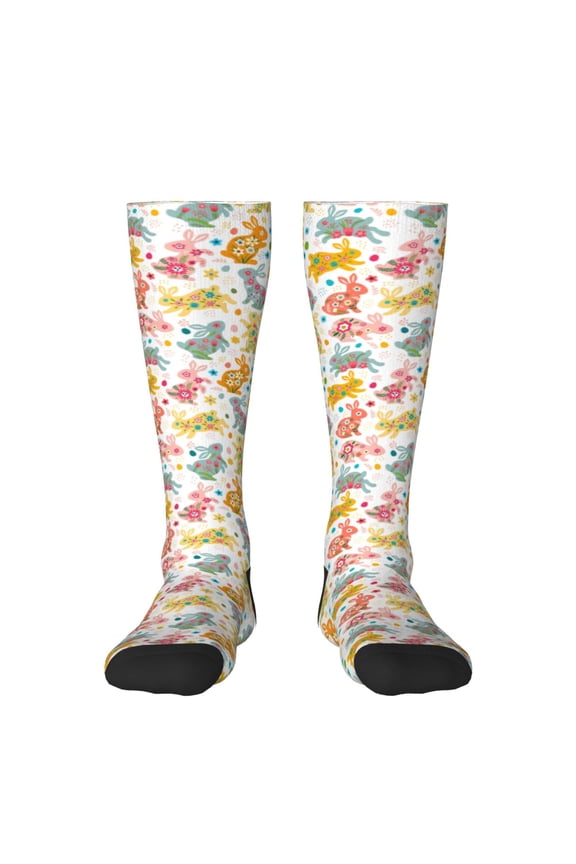 Boho Bunny Thigh High Socks Extra Long Stretchy Sock Women Over Knee High Opaque Stocking Daily Wear