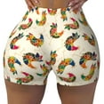 thumbnail image 1 of Naloa Boho Chicken Biker Shorts for Women Seamless Scrunch Short Women’s Yoga Shorts for Gym Running Sport Shorts - Large, 1 of 9