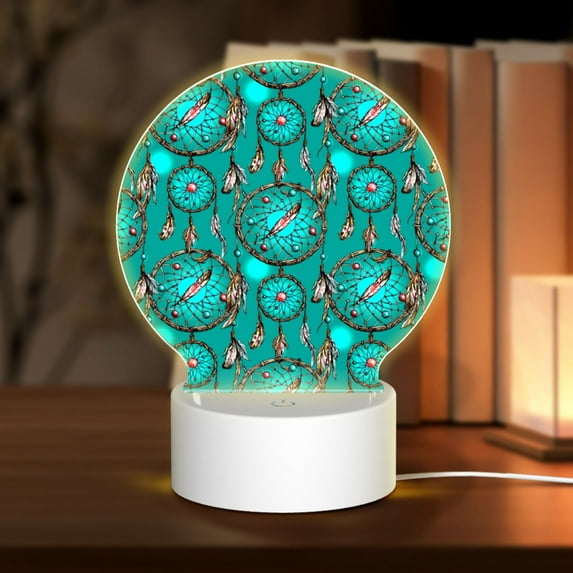 Naloa Boho Dreamcatcher Acrylic LED Night Light Custom LED Lights Personalized Nightlight Customized Gifts for Family Couples Friends