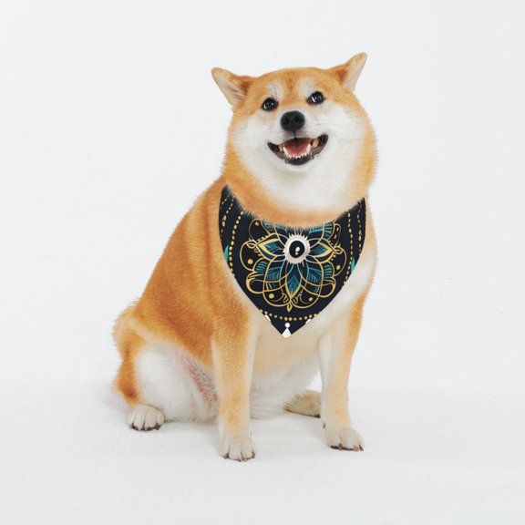 Naloa Boho Dreamcatcher Dog Bandana Custom Dog Scarf Breathable Puppy Kerchief with Adjustable Bandana Bib for Dog and Cat-Large