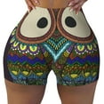 thumbnail image 1 of Naloa Boho Owl Biker Shorts for Women Seamless Scrunch Short Women’s Yoga Shorts for Gym Running Sport Shorts - Large, 1 of 9