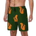 thumbnail image 1 of Naloa Bold Squirrel Silhouettes Print Men Swim Trunks with Compression Liner ,Board Shorts,Men's Swim Shorts with Drawstring and Elastic Waistband-Small, 1 of 6