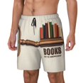 thumbnail image 1 of Naloa Books Key To Knowledge Print Men Swim Trunks with Compression Liner ,Board Shorts,Men's Swim Shorts with Drawstring and Elastic Waistband-Small, 1 of 6