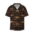 thumbnail image 1 of Naloa Bookshelves Men's Loose Fit Cuban Collar Short-Sleeve Shirt with Button-down and Chest Pocket for Everyday Wear Outings - Medium, 1 of 7