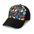 thumbnail image 1 of Naloa Bowling Ball Adult adjustable Print Baseball Hat, Patchwork curved brim baseball capfor Men and Women, One Size, 1 of 5