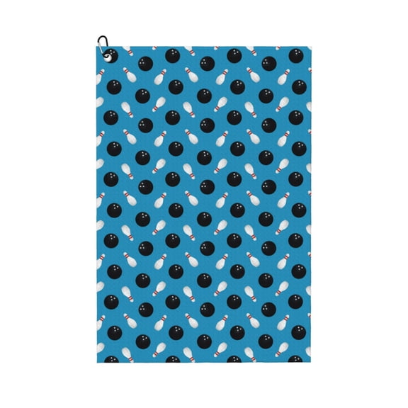 Naloa Bowling Balls Golf Towel Golf Gift for Men and Women Golf Towel with Carabiner Clip to Quickly Remove Mud, Dirt and Sweat