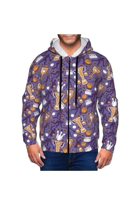 Bowling Game Men’s Hoodies, Zip up Hoodie, Sweatshirts,Hoodies for Men Sizes S-3XL-XX-Large