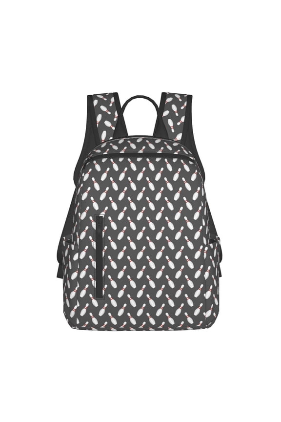 Bowling Pins Print Lightweight DayBackpack Suitable for school, work, shopping, travel, etc.