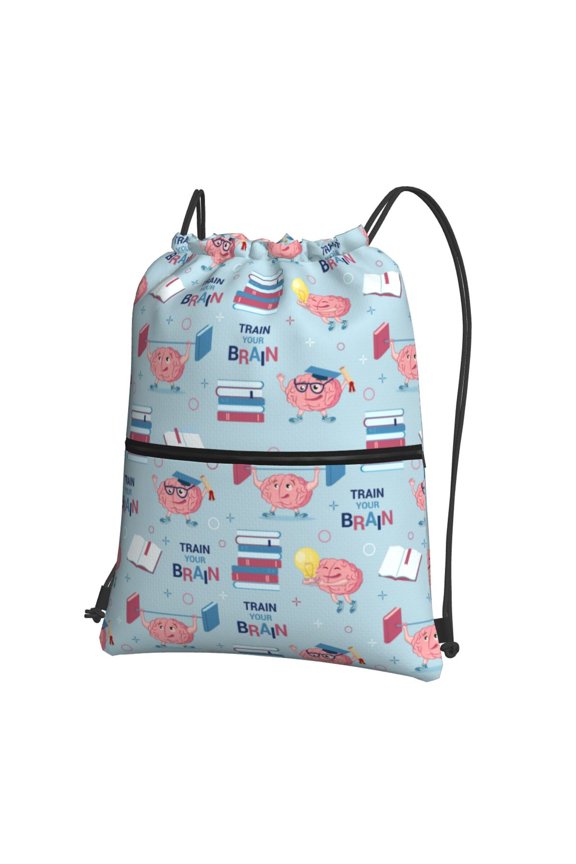 Brain Training Drawstring Backpack String Bag Cinch Water Resistant for Gym Shopping Sport Yoga