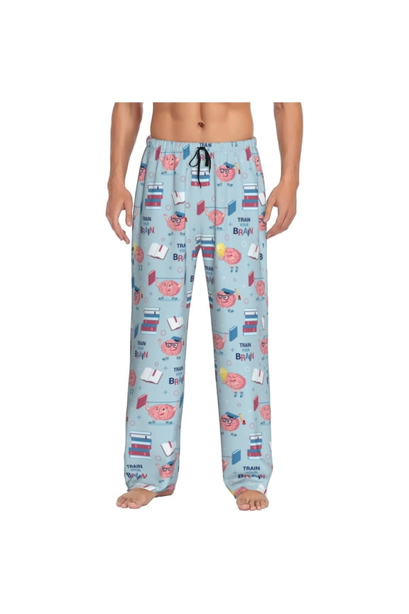 Brain Training Pajama Pants Men, PJ Bottoms, Sleep & Lounge Pants-Medium