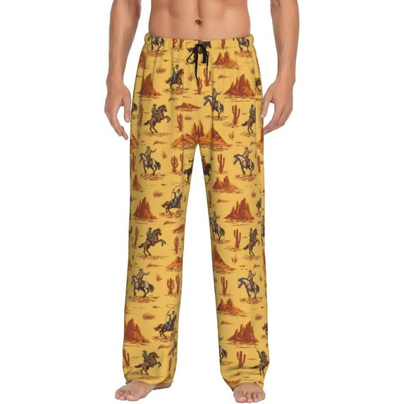 Naloa Brave Cowboys Pajama Pants Men, PJ Bottoms, Sleep & Lounge Pants-Small