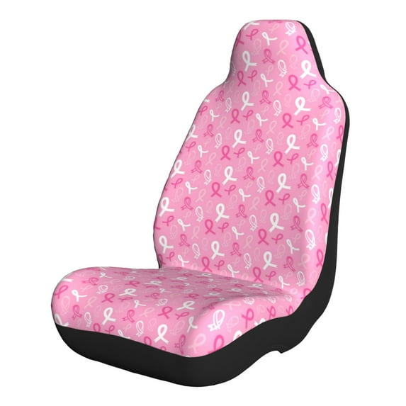 Naloa Breast Cancer Awareness (3) Car Seat Covers 2PCs Front Car Seat Covers Universal fit for Most Cars SUVs and Trucks - 1