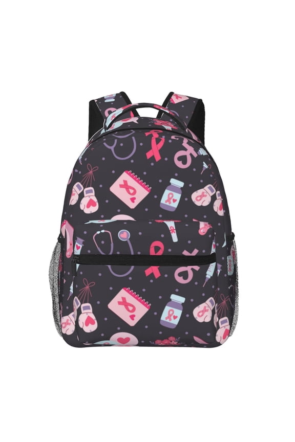 Breast Cancer Awareness1 Print Solid Color Tie Formal Necktie for MenSuitable for business, daily life, work