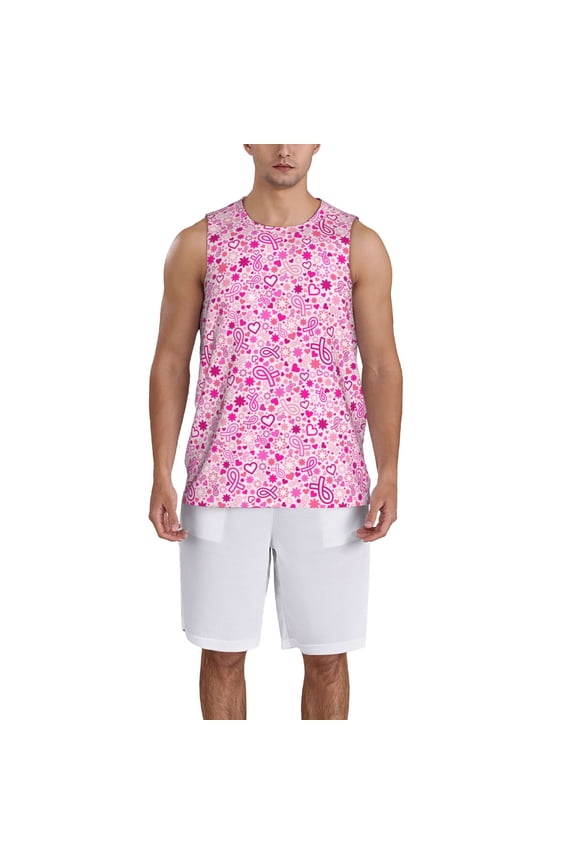 Breast Cancer Awareness2 Basketball Jersey Reversible Men's Mesh Athletic Sports Shirts Training Practice S-4XLLarge