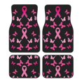 thumbnail image 1 of Naloa Breast Cancer Car Foot Mat Set of 4 Pieces - Universal Floor Liner Neoprene Full Set Floor Mats for Cars Trucks SUV, 1 of 7